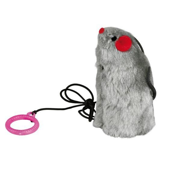 Набор игрушек для кошек Trixie мышь-полевка на резинке плюш 24 шт.